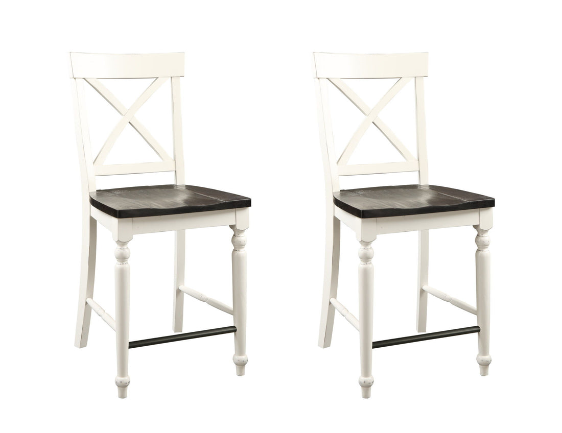 Mountina - 24&quot; Tall Bar Stools (Set of 2) - Brown / White