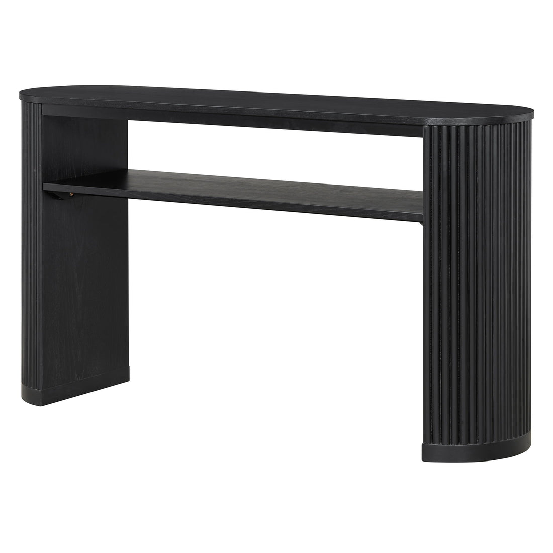 Console Table With Fluted Legs, Open Shelf
