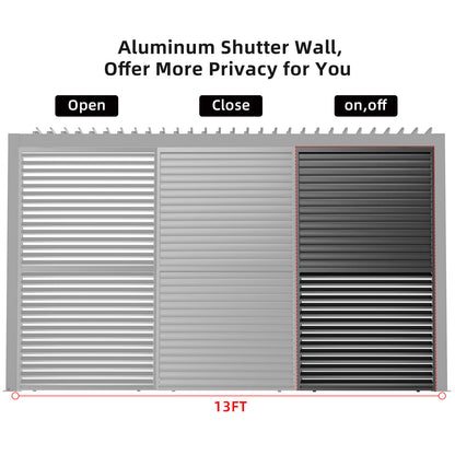 Louver Grille 1 / 3 13Ft Frame &amp; Louvers - Black