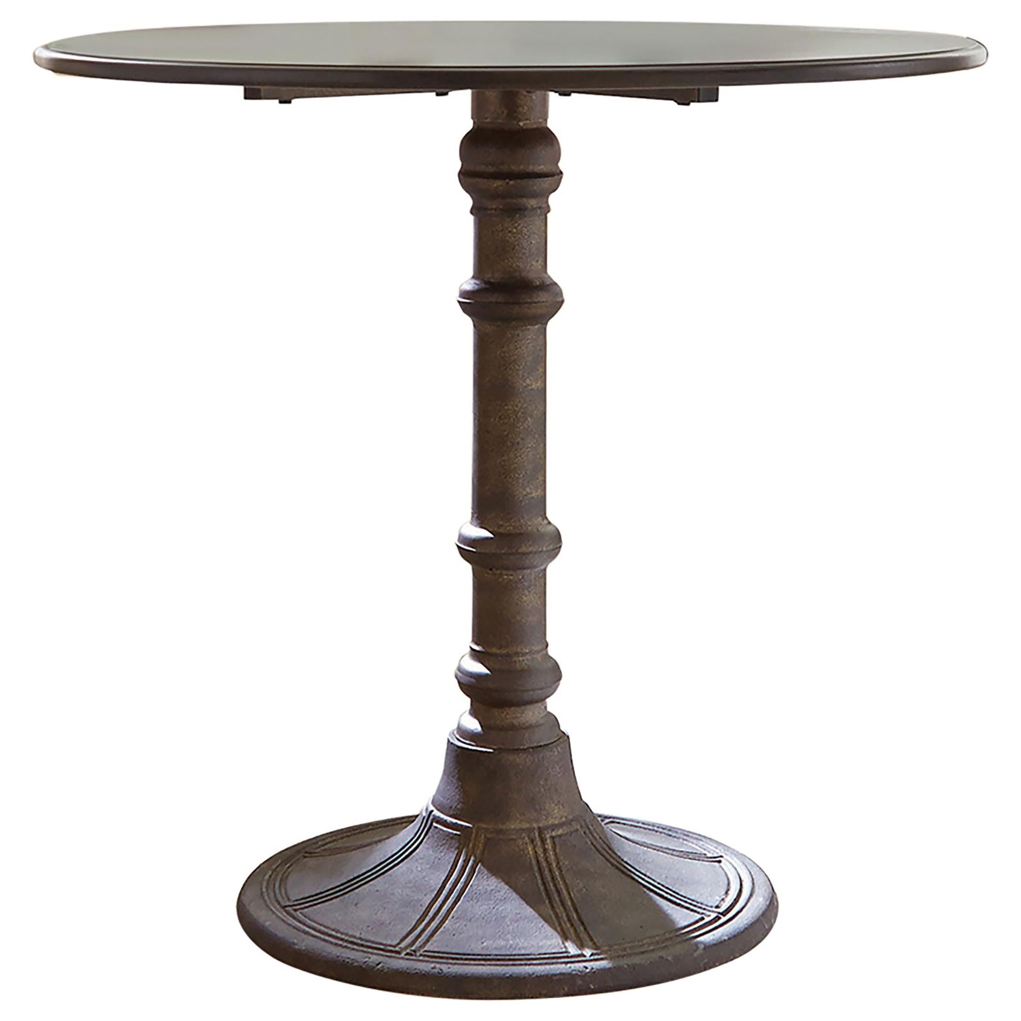 Round Dining Table &amp; Pedestal Base - Brown