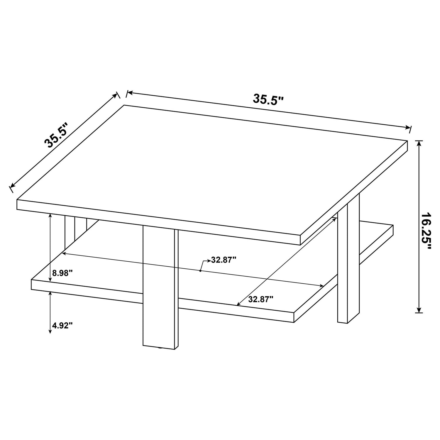 Runnion - Square Coffee Table - Light Brown