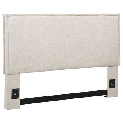 Queen / Full Size Upholstered Headboard With Flange Details - Sand