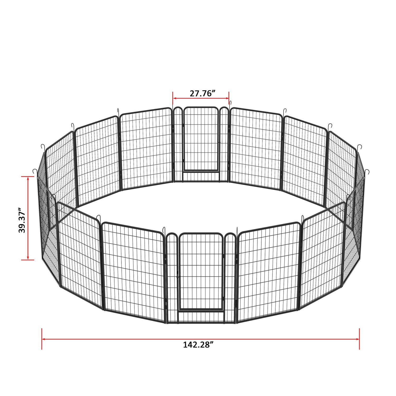 Heavy Duty Metal Playpen With Door, Dog Fence Pet Exercise Pen For Outdoor, Indoor