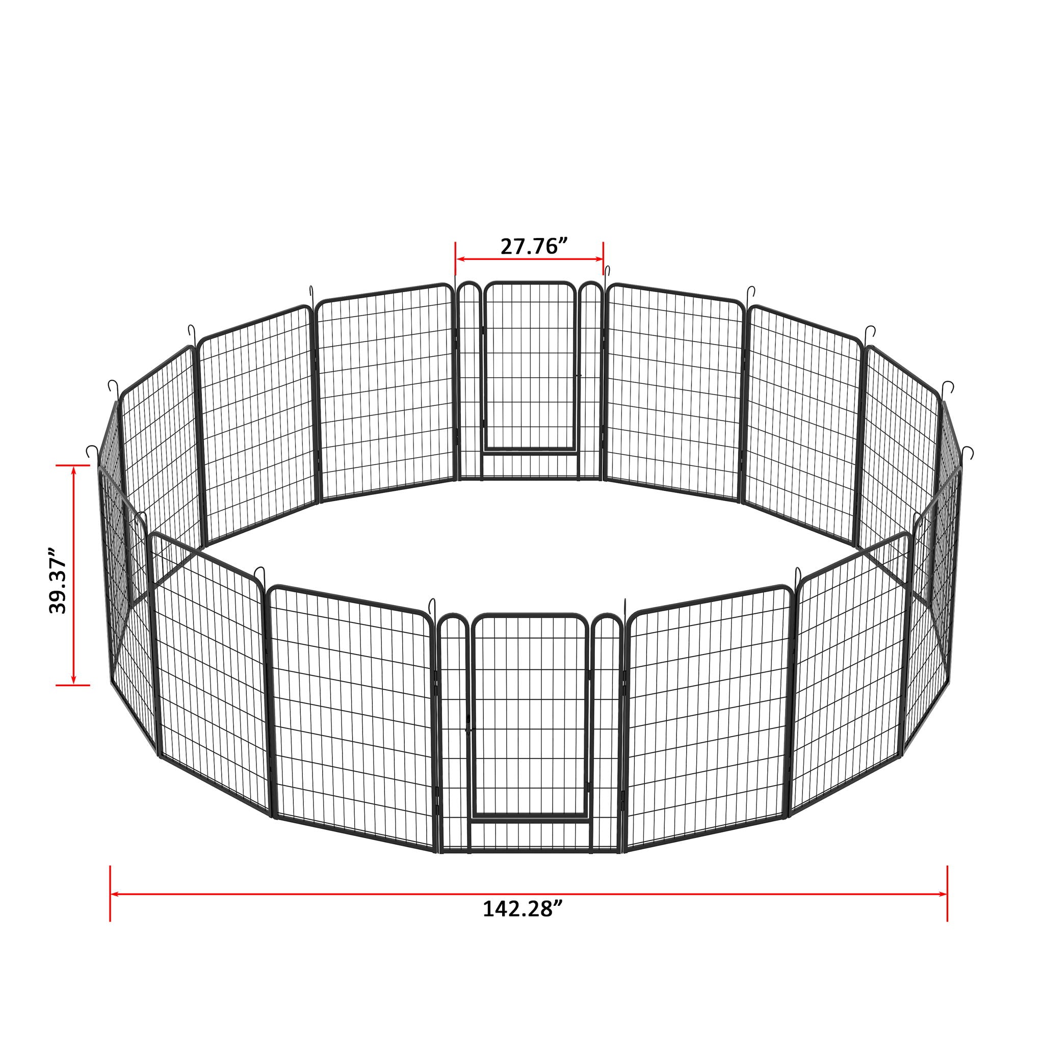 Heavy Duty Metal Playpen With Door, Dog Fence Pet Exercise Pen For Outdoor, Indoor