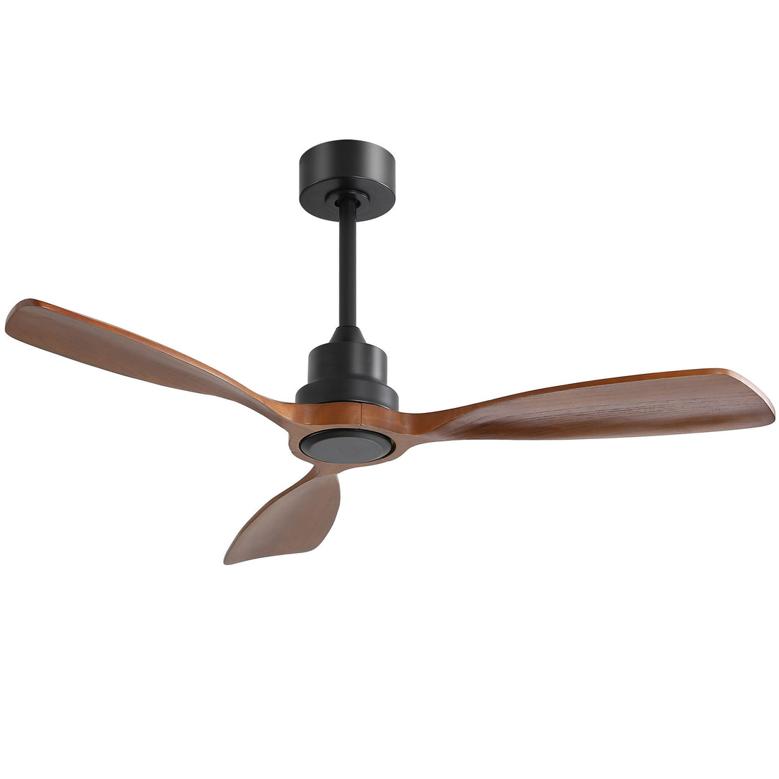 48&quot; Ceiling Fan Without Light, 3 Solid Wood Blades Outdoor Ceiling Fan 6 - Speed Reversible DC Motor For Living Room - Black