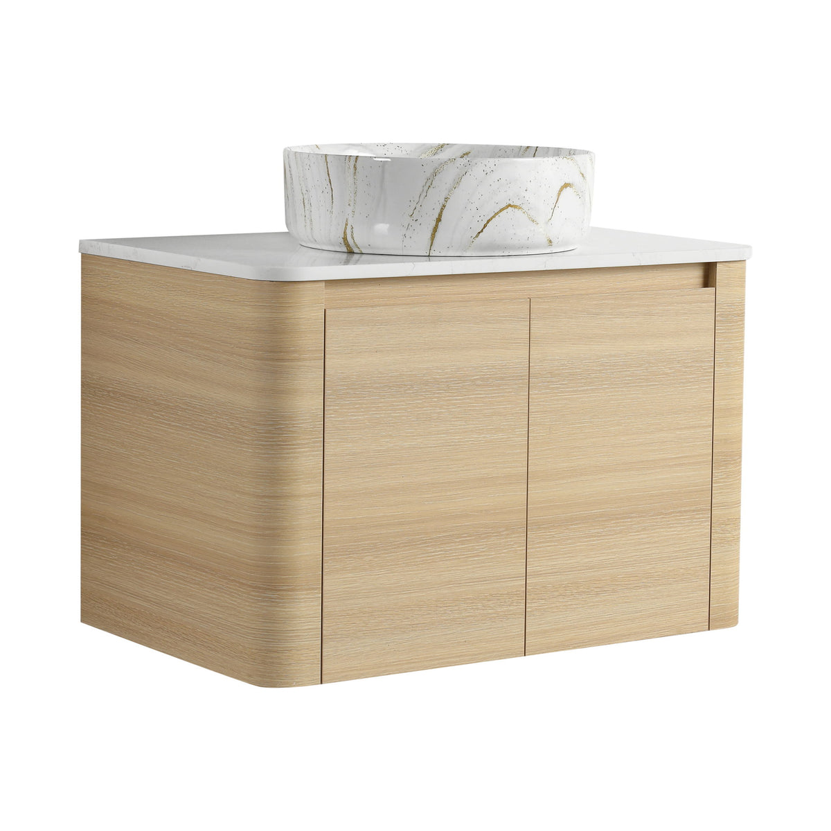 Mounted Bathroom Vanity &amp; Art Sink, Soft Close Door