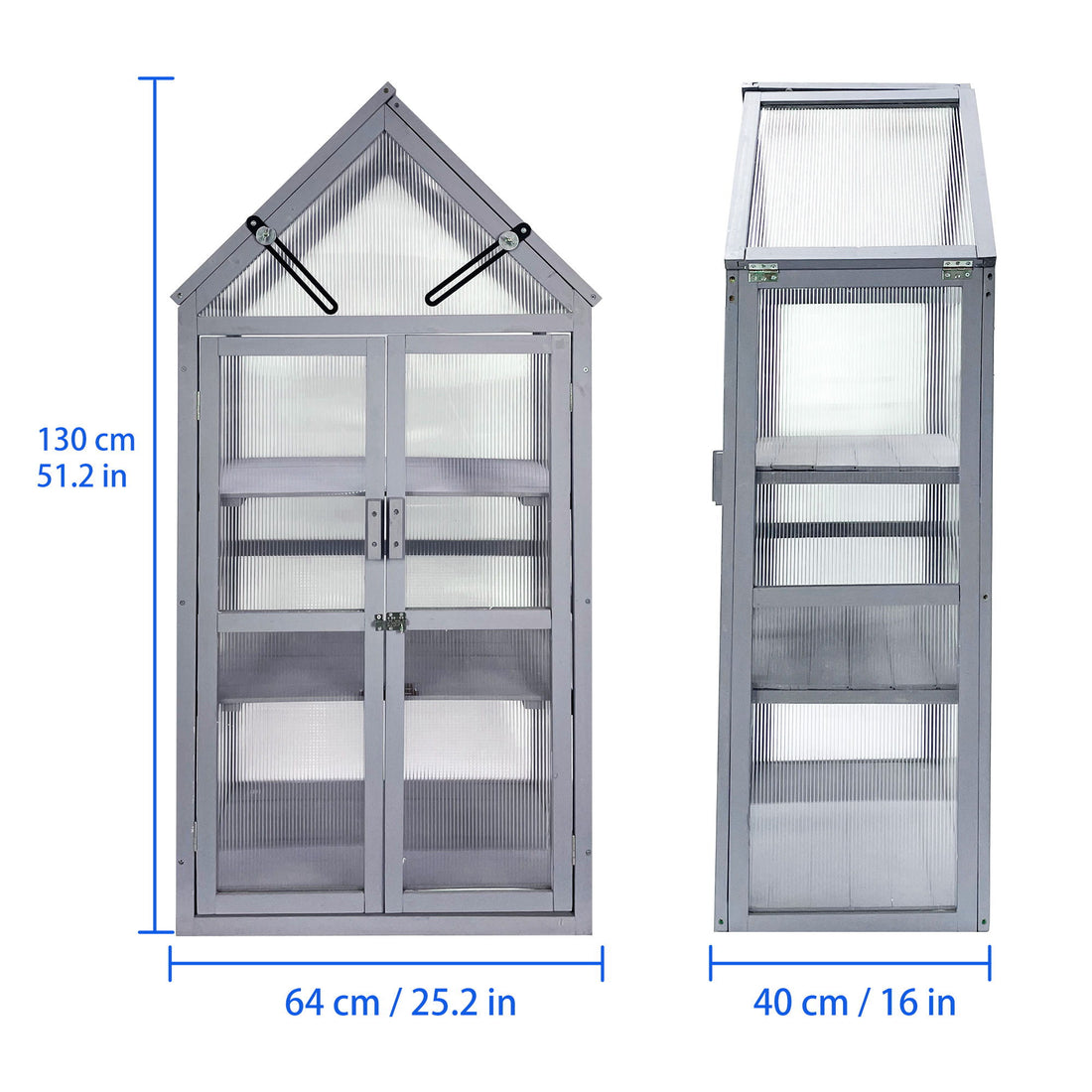 Mini Greenhouse Kit, Outdoor Small Green House, Wood, Plant Stand For Indoor Garden &amp; Patio Balcony Apartments Porch Terrace Outsid Accessories, Uv-Resistant - Gray