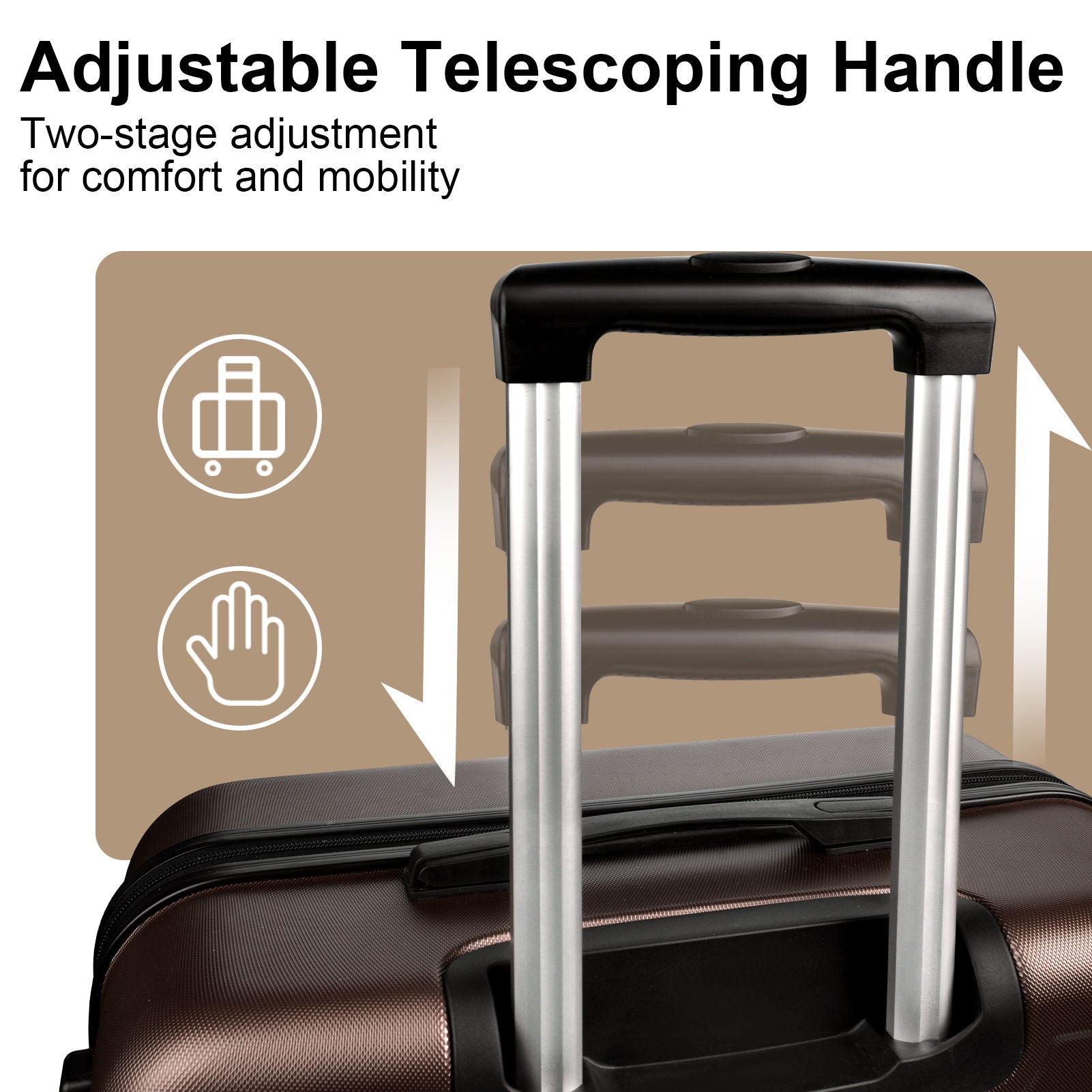 Luggage Suitcase 3 Piece Sets Hardside Carry-On Luggage With Spinner Wheels 20&quot; / 24&quot; / 28&quot;