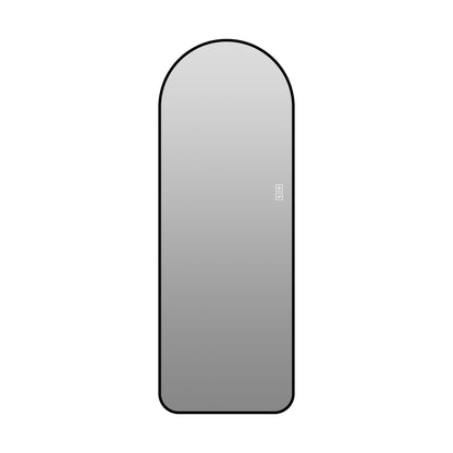 65" X 24" Arched LED Full Length Mirror With Frame, 3 Color Temperatures &amp; Stepless Dimming - Black