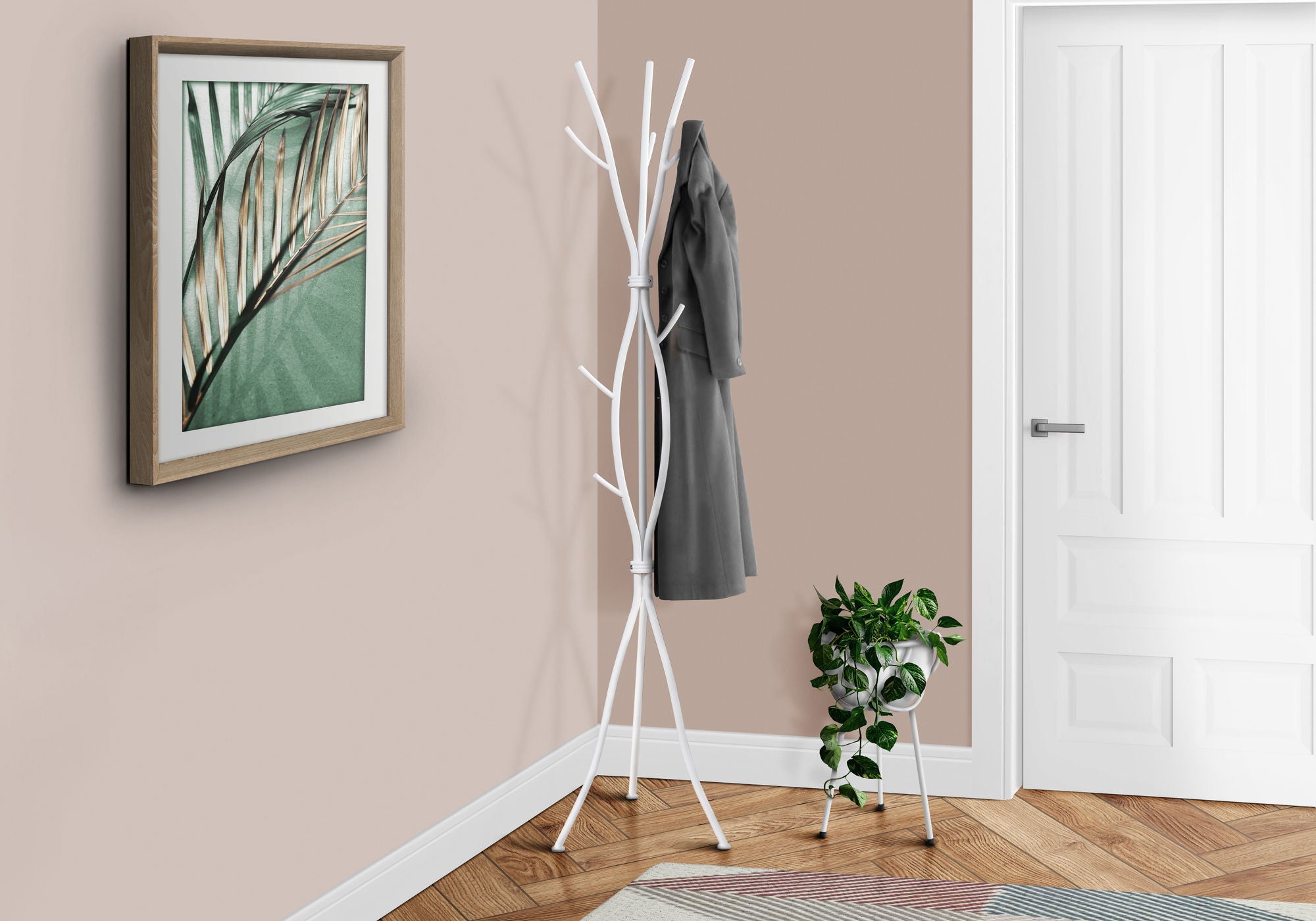 Coat Rack, Hall Tree, Free Standing, 11 Hooks, Entryway, Contemporary &amp; Modern