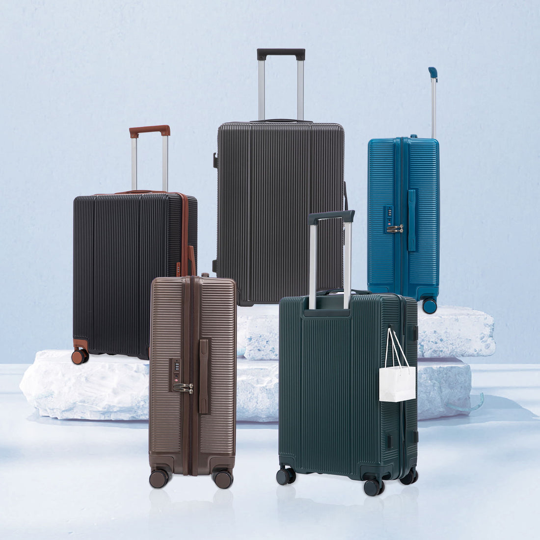 20&quot; / 24&quot; / 28&quot; 3 Pieces / Set Spinner Wheel Luggage, Carry On Suitcase, Matching Color, TSA Combination Lock