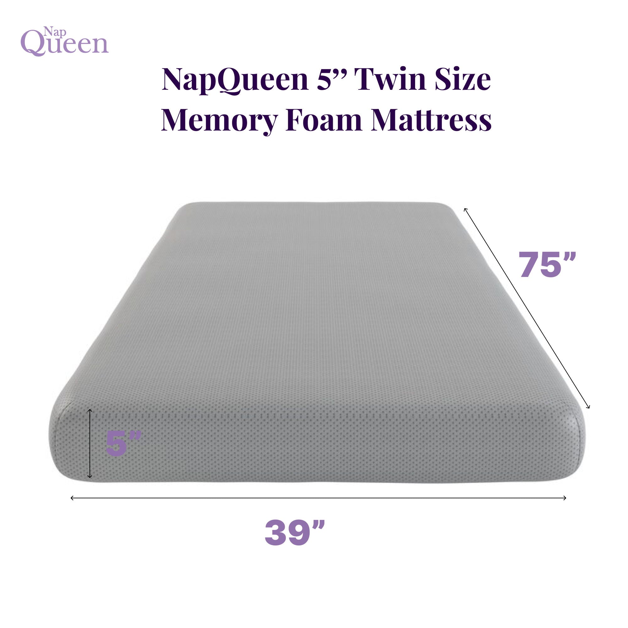 5&quot; Memory Foam Mattress With Responsive Support And Breathable Cover