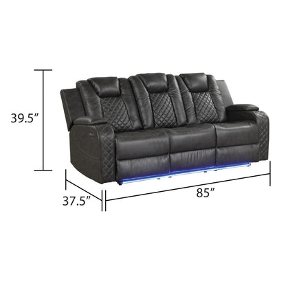 Benz - LED &amp; Power Recliner With Adjustable Headrests And Ambient LED Lighting
