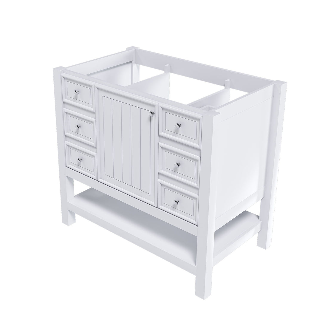 36&quot; Bathroom Vanity With 1 Cabinet And 3 Drawers 1, Storage Solution - White