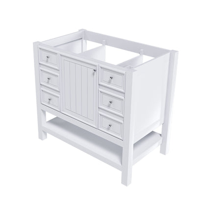 36&quot; Bathroom Vanity With 1 Cabinet And 3 Drawers 1, Storage Solution - White