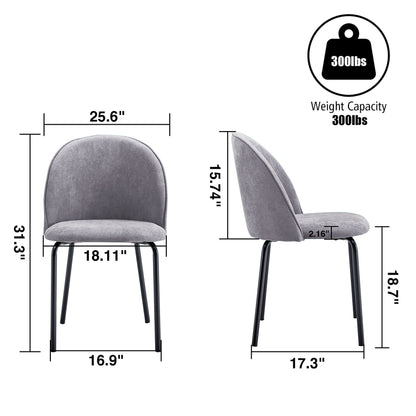 Modern Chair With Iron Tube Legs, Soft Cushions And Comfortable Backrest, Suitable For Dining Room, Living Room, Cafe
