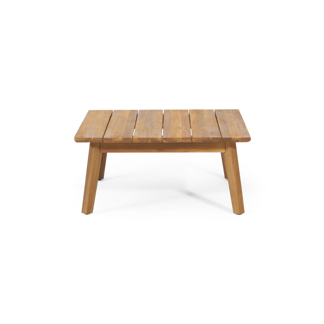 Crowne - Modern Coffee Table With Slat Design - Teak