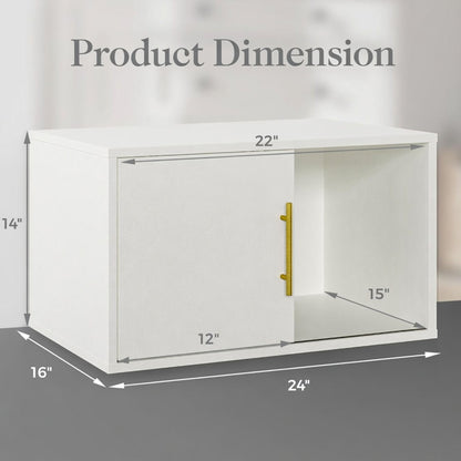 Cube Storage Organizer With Sliding Door Stackable Modular Bookshelf &amp; Storage Cabinet - White