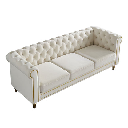 Chesterfield - Velvet Sofa 84.65&quot; For Living Room