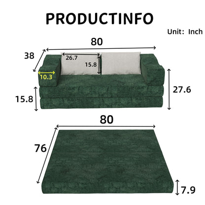 3 Seat Folding Floor Couch &amp; King Size Bed Mattress