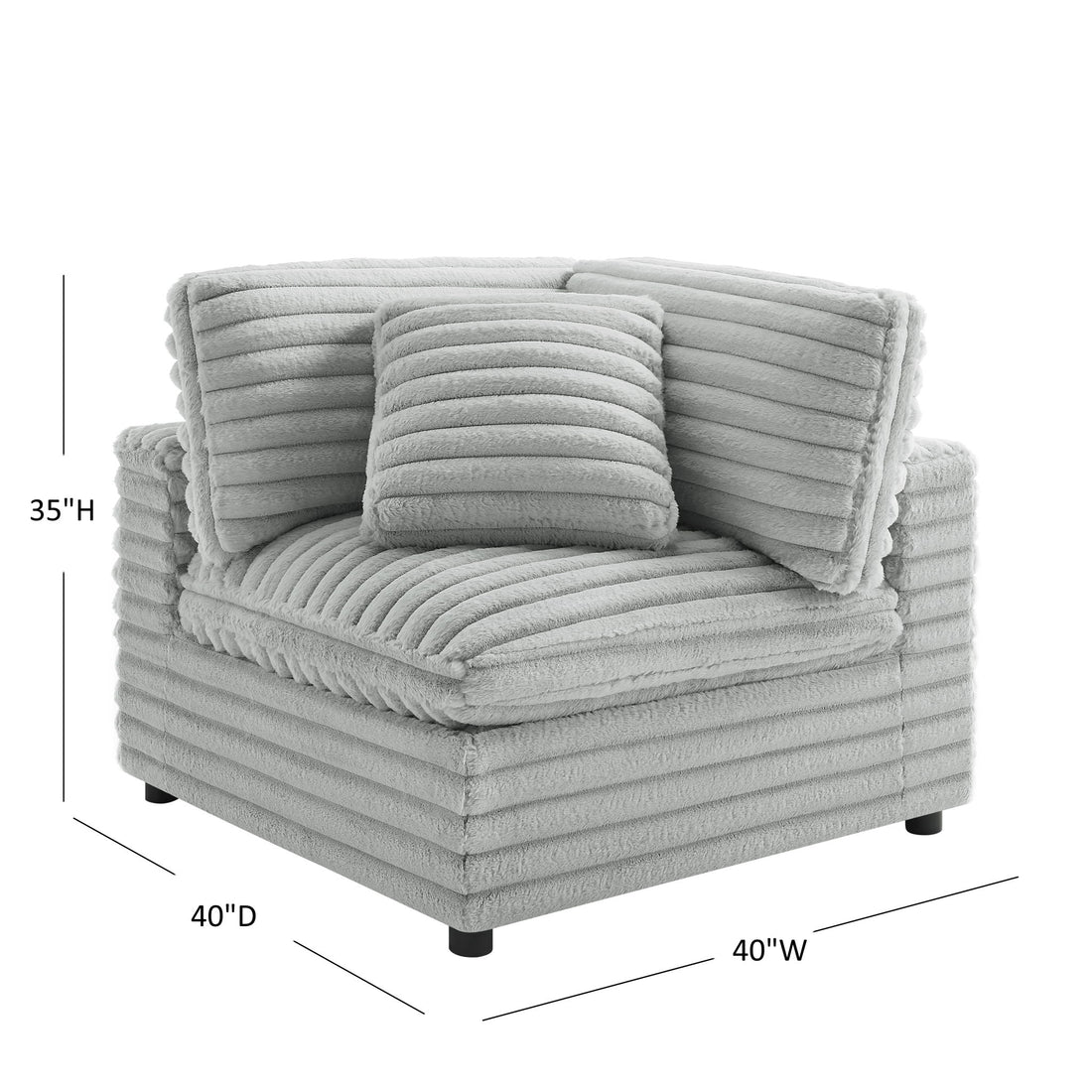 Jenny - Corner Accent Chair - Gray