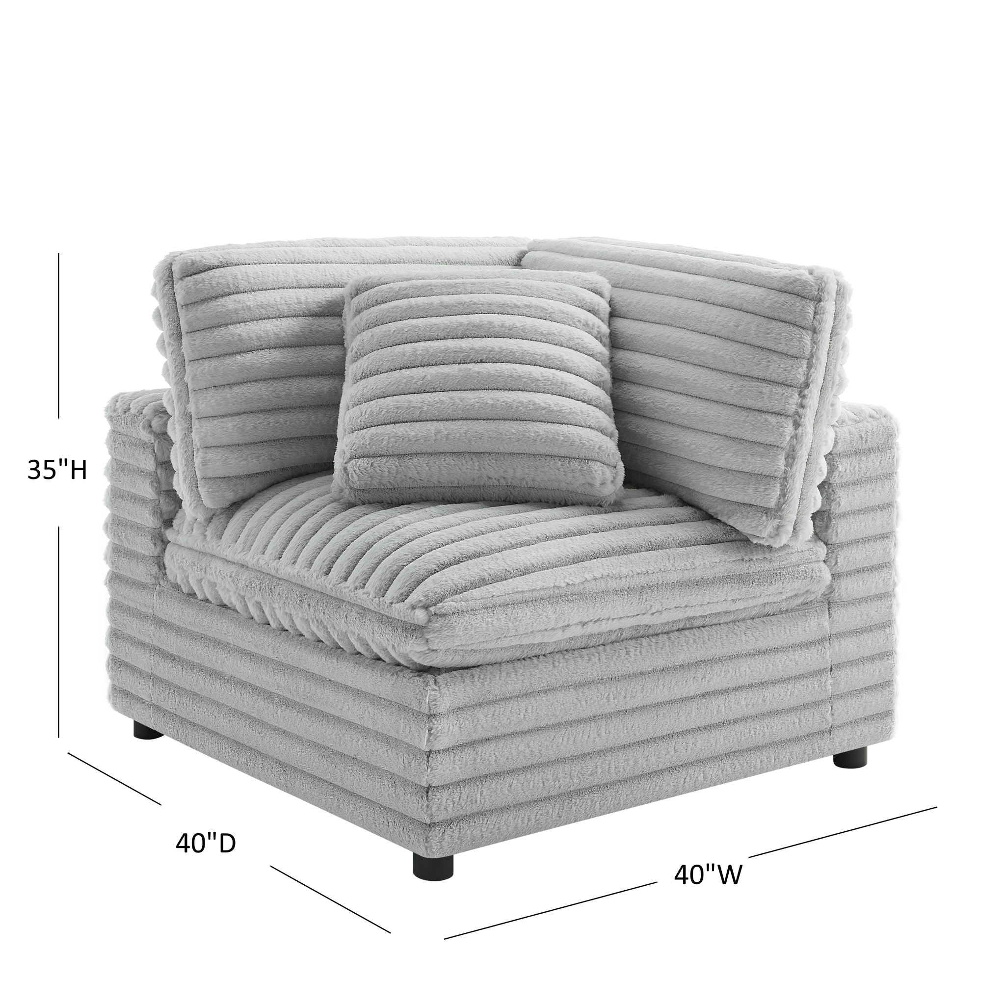 Jenny - Corner Accent Chair - Gray