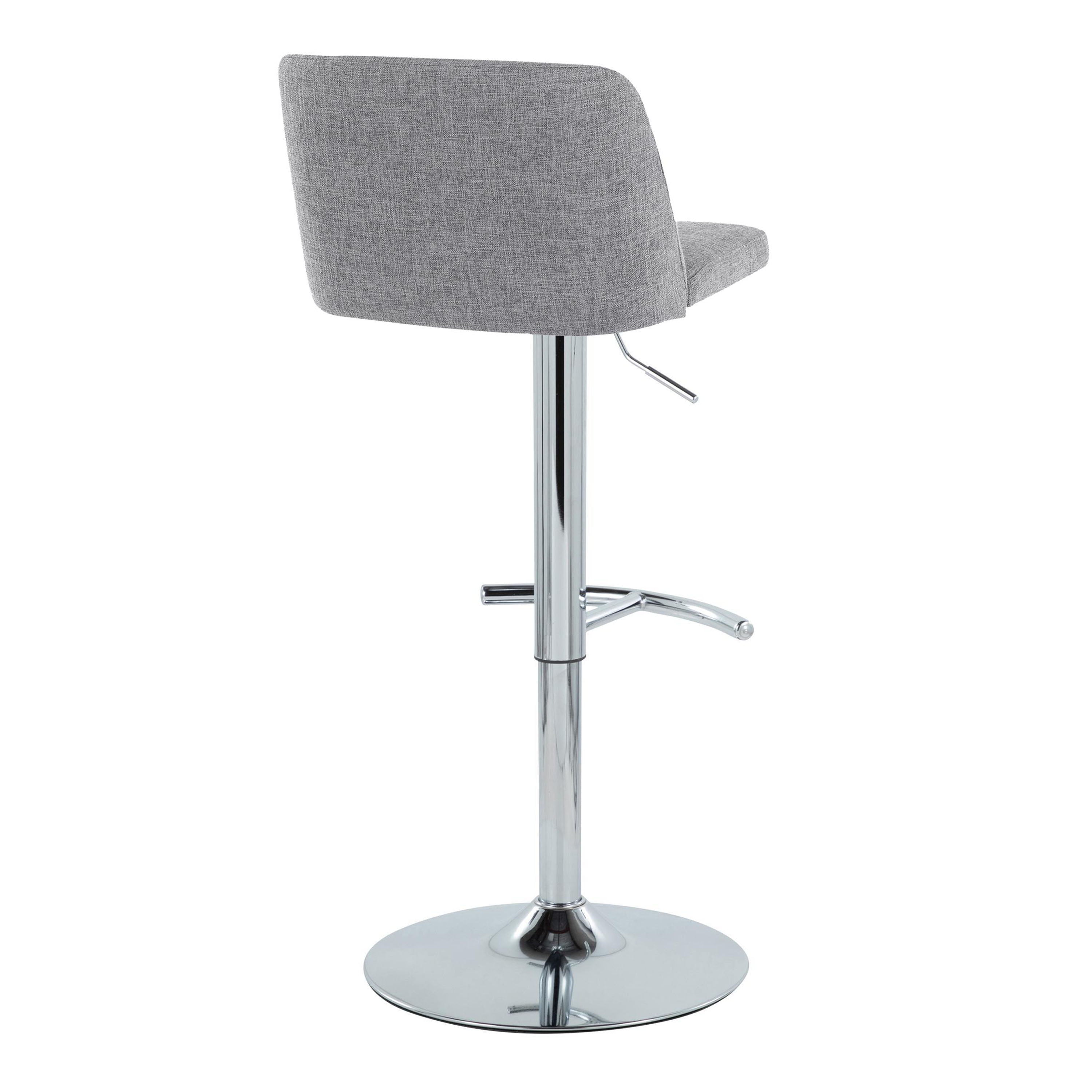 Toriano - Contemporary Adjustable Barstool With Swivel &amp; Rounded T Footrest (Set of 2)