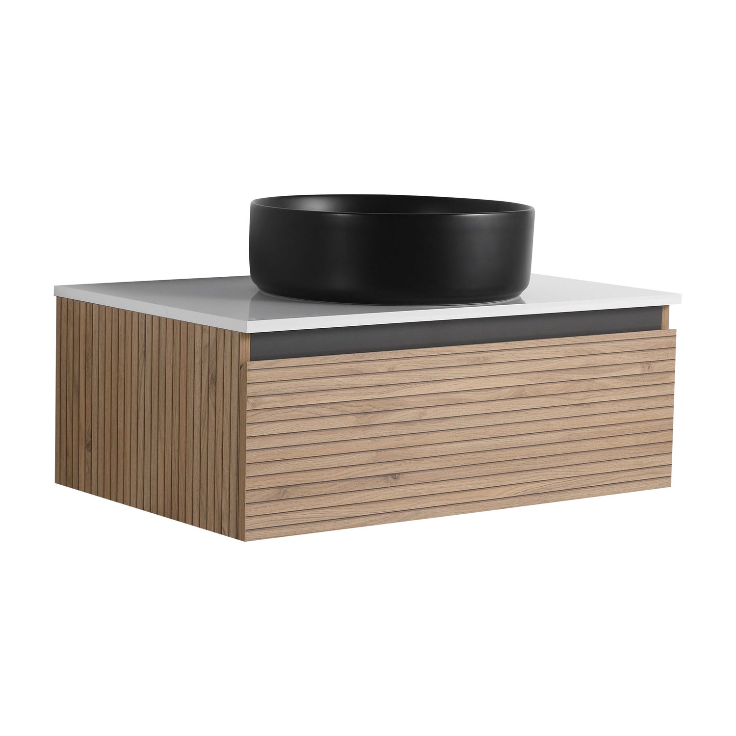 Wall Mounted Bathroom Vanity With Art Sink &amp; 1 Soft Close Drawer