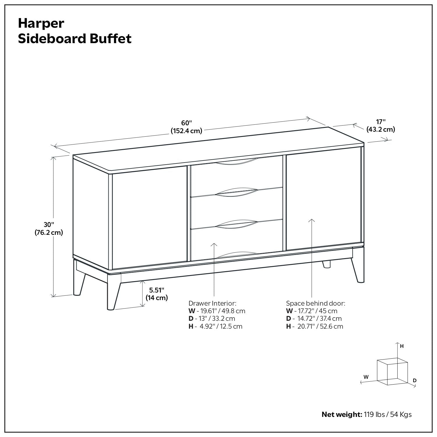 Harper - Sideboard Buffet - Brown