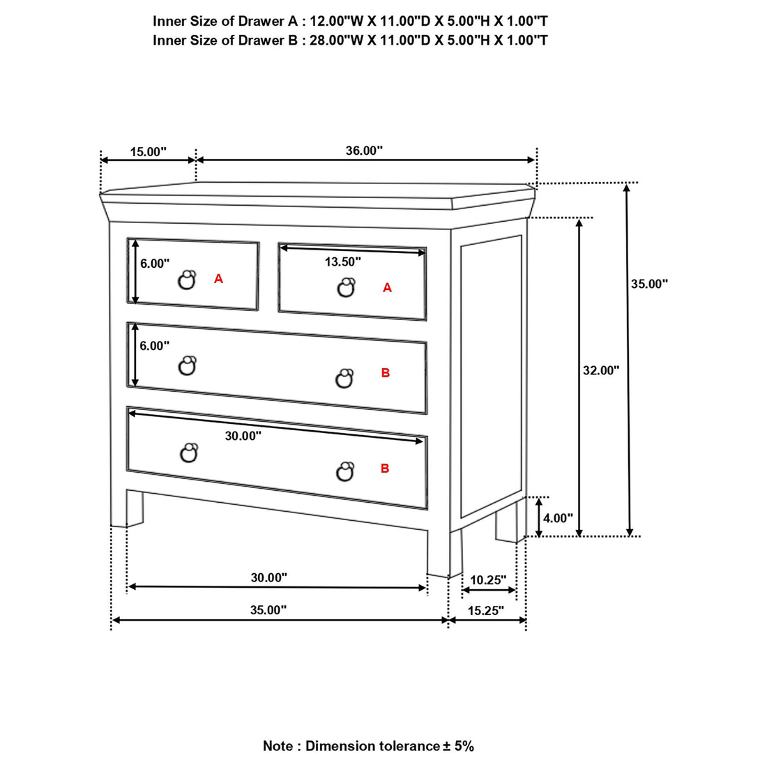 Lynden - 4 Drawer Accent Cabinet With Ring Pulls - Wood