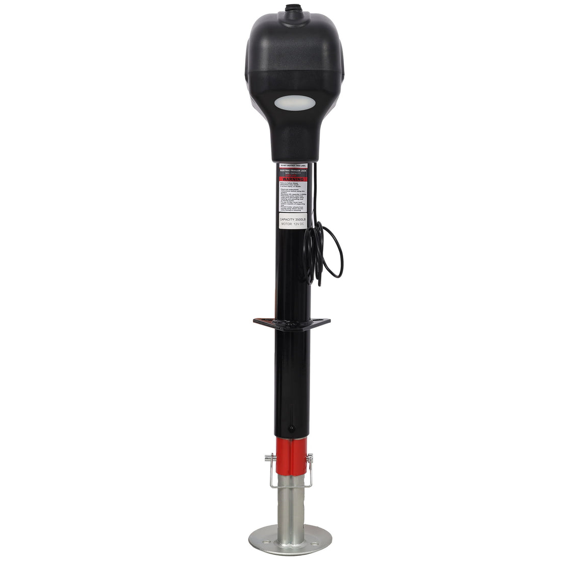 Electric Power Tongue Jack 3500Lbs Capacity With Waterproof Cover For RV Trailer &amp; Camper, 12V Dc - Black