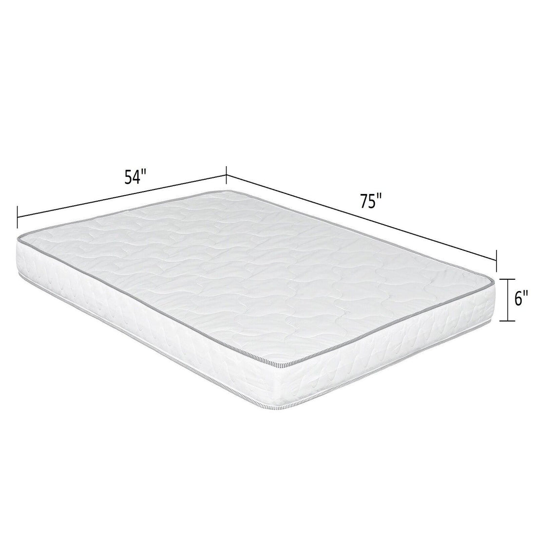 Reversible 6&quot; Full Size Mattress In A Box Pressure Relief And Cooling Technology - White