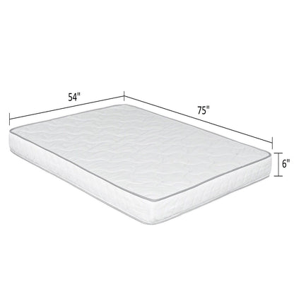 Reversible 6&quot; Full Size Mattress In A Box Pressure Relief And Cooling Technology - White