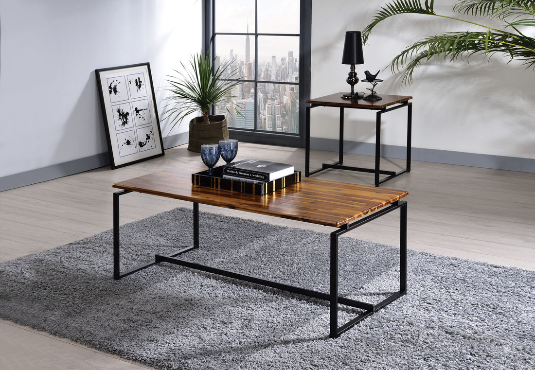Jurgen - 3 Pieces Pack Coffee &amp; End Set - Oak / Black