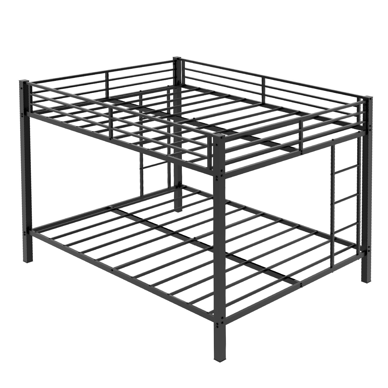 Bunk Bed For Kids, Convertible Frame With Ladders &amp; Guardrail