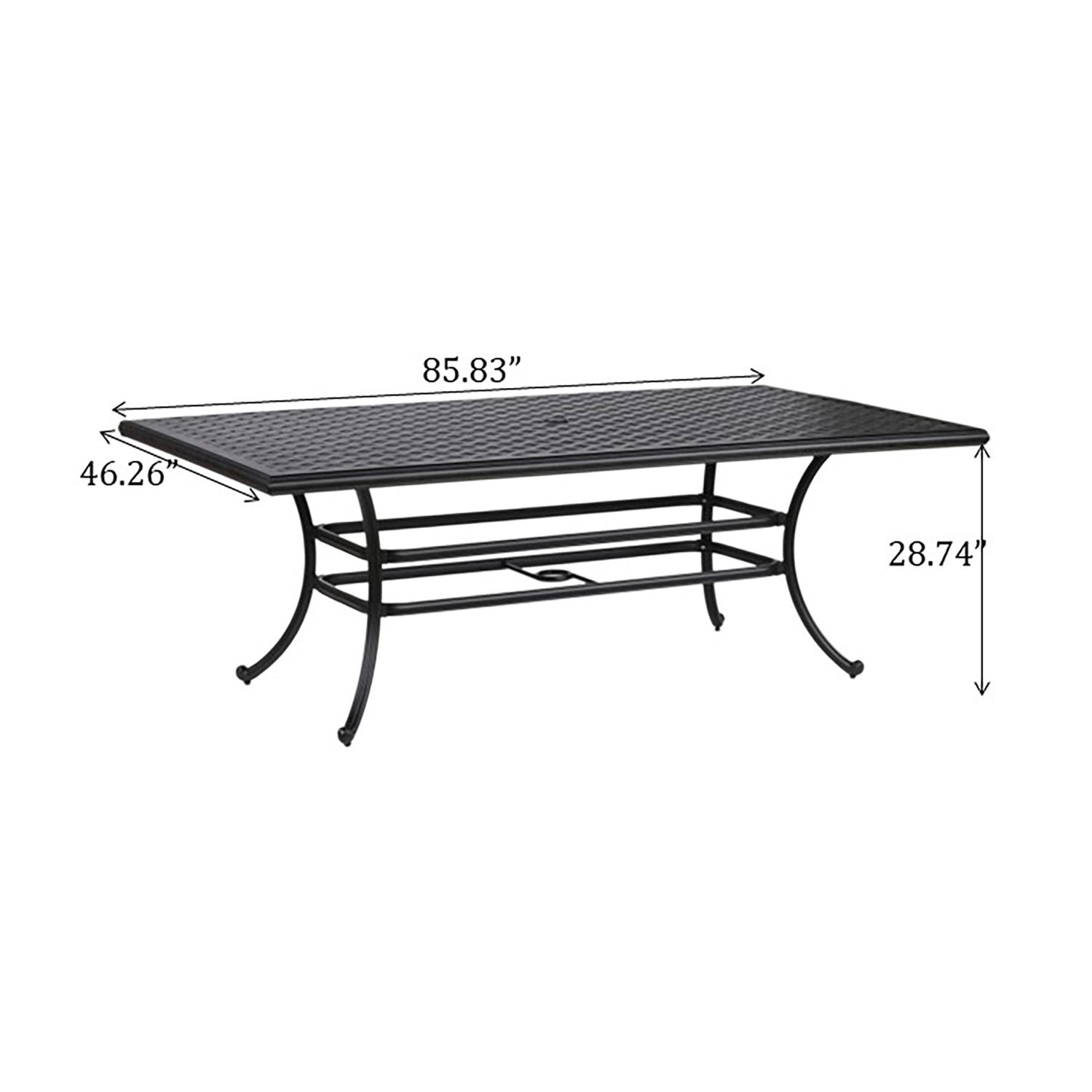 Rectangular 6 Person 85.83&quot; Long Dining Set With Cushions