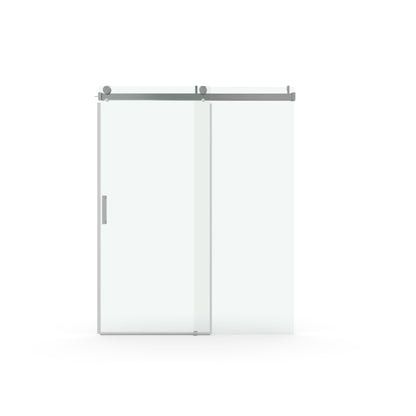Frameless Soft-Closing Shower Door, 1/4&quot; (6 Mm) Tempered Glass Single Sliding With Explosion Proof Coating