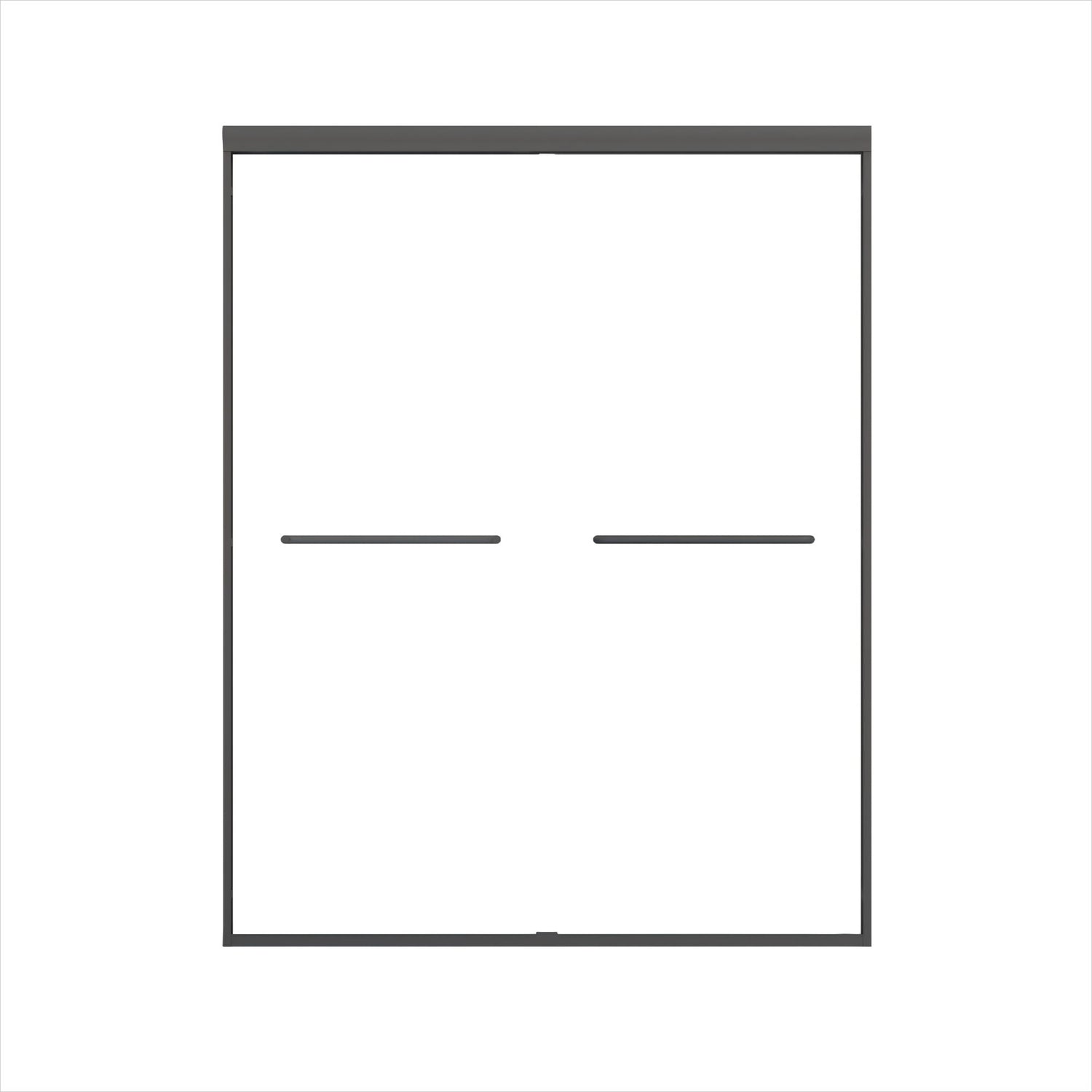 Double Sliding Shower Door, Semi-Frameless Bypass Bathroom Sliding Door With 1/4&quot; (6 Mm) Tempered Glass For Walk-In Shower