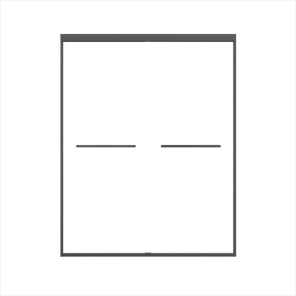 Double Sliding Shower Door, Semi-Frameless Bypass Bathroom Sliding Door With 1/4&quot; (6 Mm) Tempered Glass For Walk-In Shower