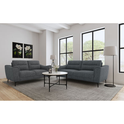 Oberle - 2 Piece Upholstered Sofa Set With Pocket Coil Seating - Charcoal