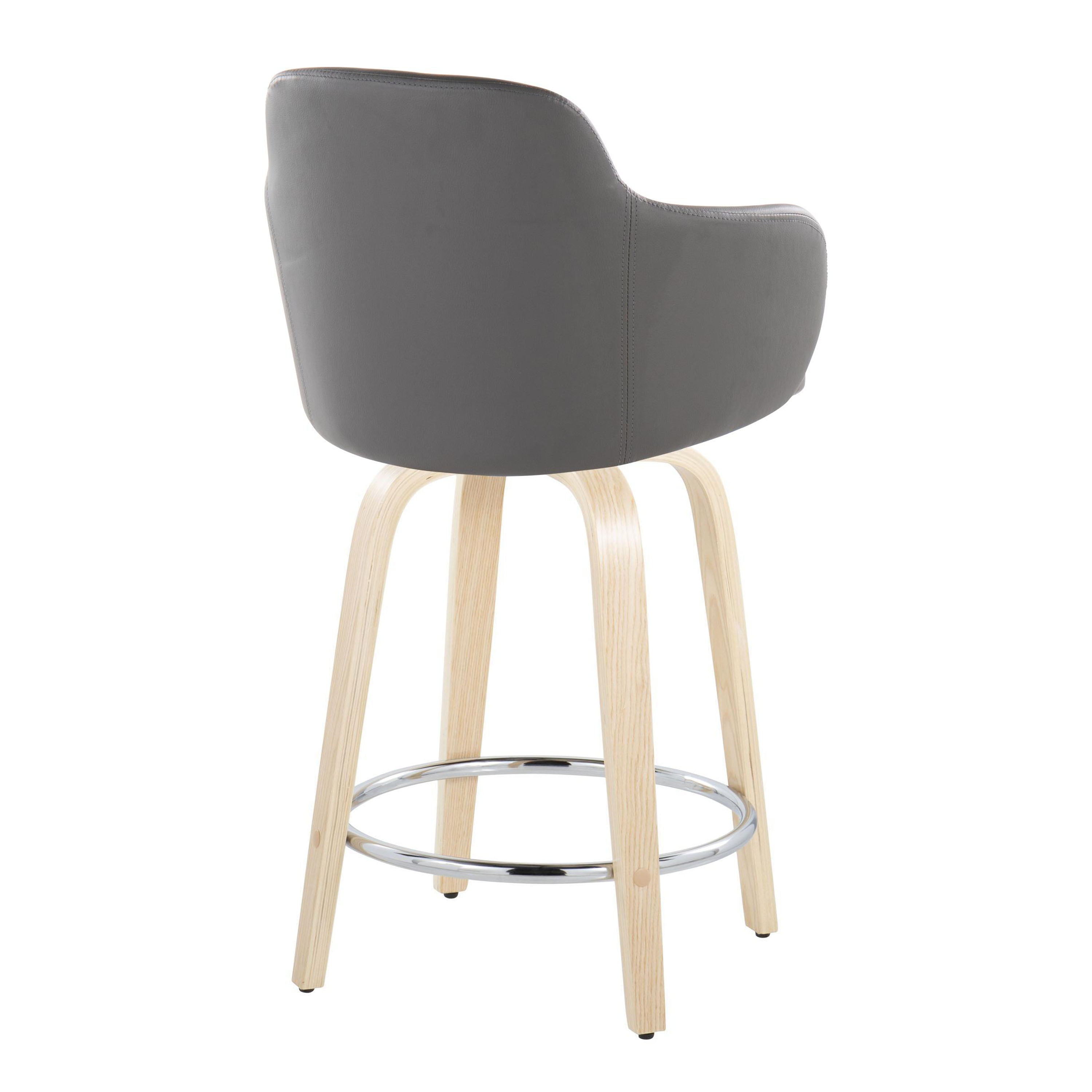 Boyne - Contemporary Fixed Height Counter Stool &amp; Swivel With Round Footrest (Set of 2)