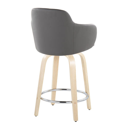 Boyne - Contemporary Fixed Height Counter Stool &amp; Swivel With Round Footrest (Set of 2)