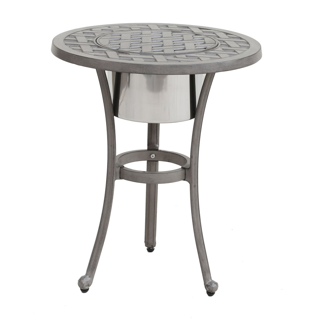 21&quot; Cast Aluminum Round Table With Ice Bucket