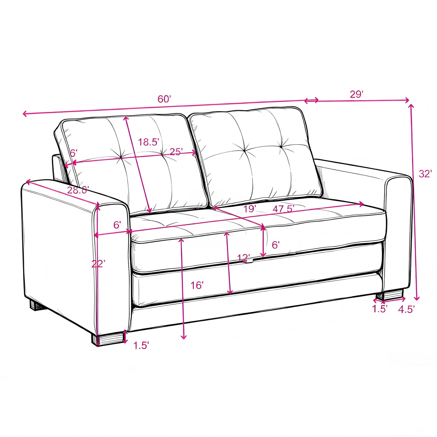 Pull Out Sleeper Loveseat - Light Brown