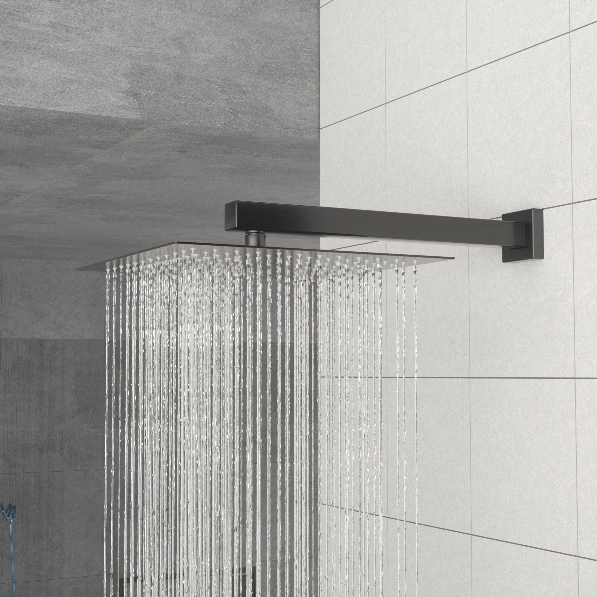 10&quot; Square Rainfall Shower Head With Silicone Nozzle - Oil-Rubbed Bronze