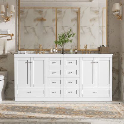 Shaker Free Standing Bathroom Vanity Cabinet &amp; Sink, Soft Close Drawers, Soft Close Doors
