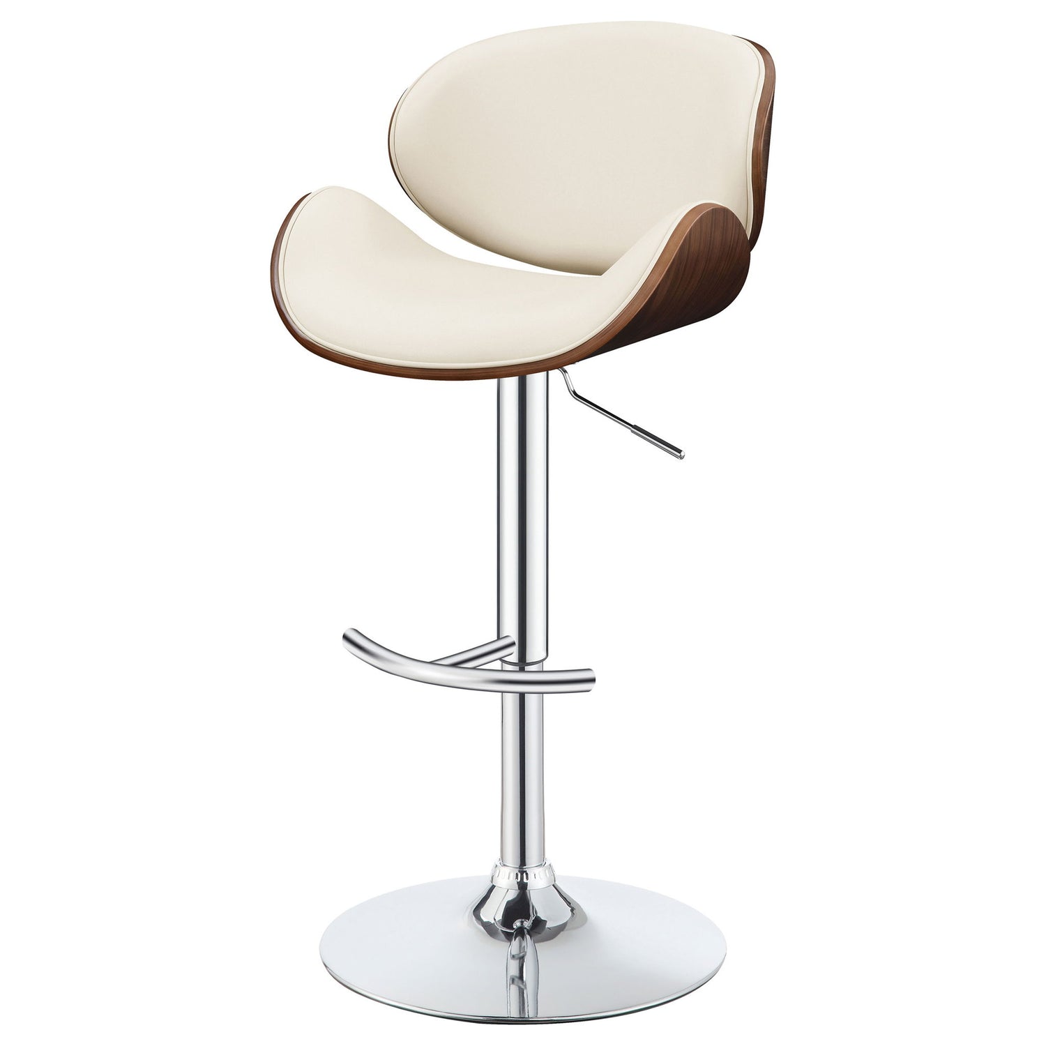 Adjustable Bar Stool With Upholstery - Ivory