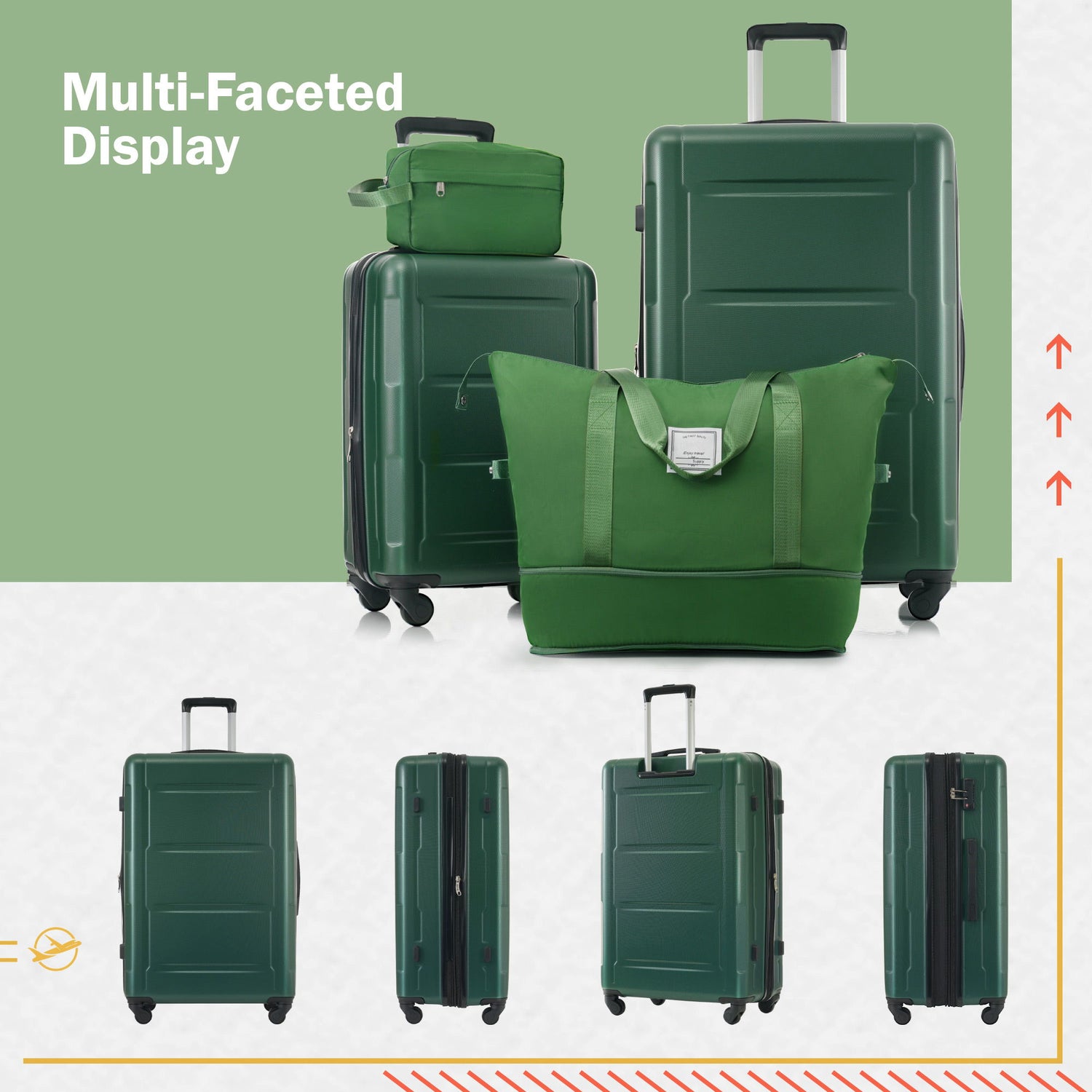 2 Piece Luggage Set With Bags Expanable Spinner Wheels ABS Lightweight Suitcase With Tsa Lock 20&quot; / 28&quot;