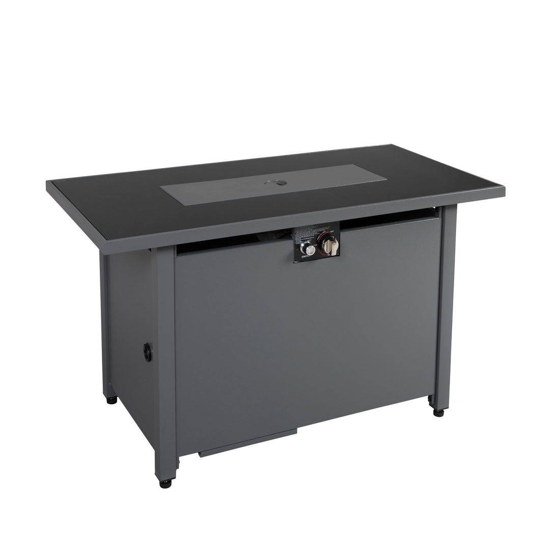 Outdoor Fire Pit Table With Lid &amp; High-Quality Materials - Black