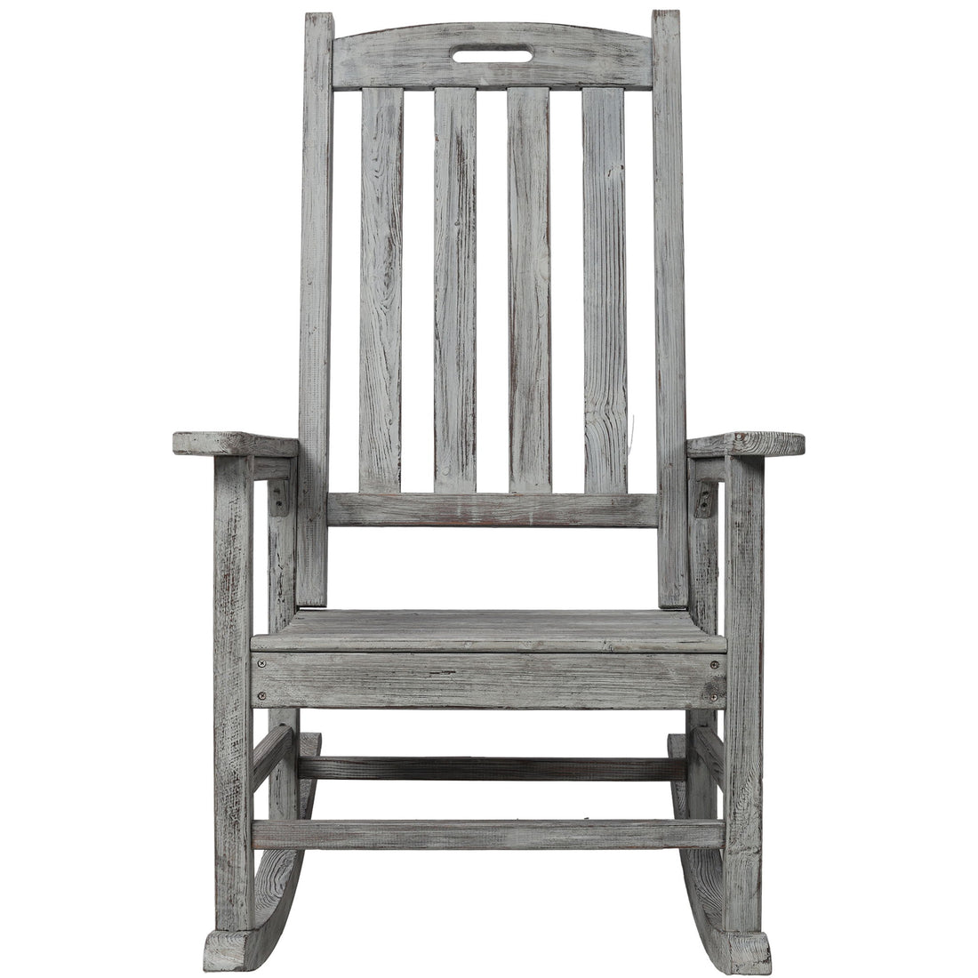 Oversized Porch Rocker Chair With Wide Seat And Tall Backrest